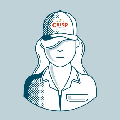 Illustration of Female Crisp Malt Employee