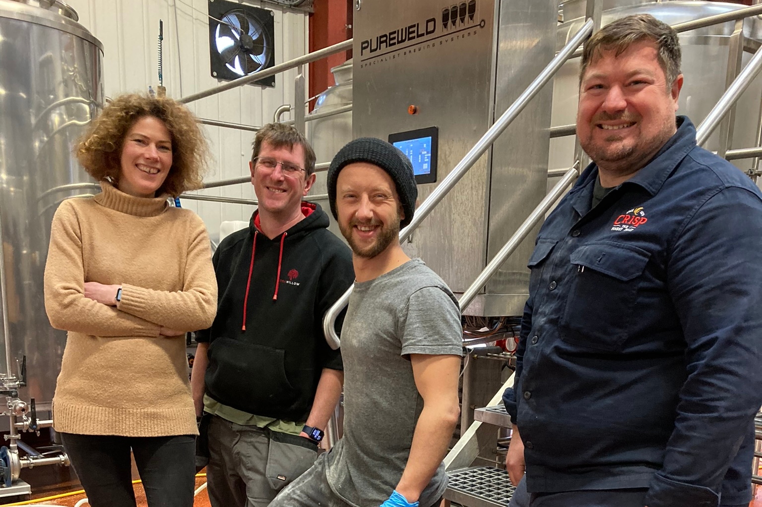 The Redwillow Brewery team that worked on the Crisp Malt beer collab