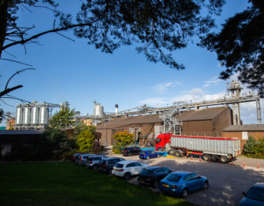 Crisp Malt, Portgordon Maltings, where we use a peat kiln to produce our Scottish Peated Malt